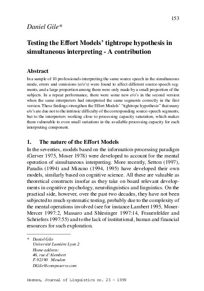 Testing the Effort Models' Tightrope Hypothesis in Simultaneous 